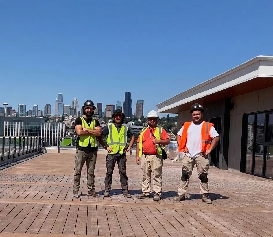 RenoRex crew on a Seattle rooftop project